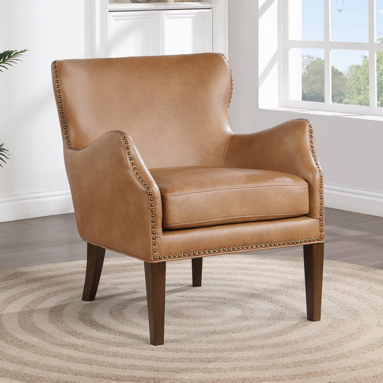 Wide best sale leather armchair